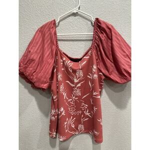 Marc New York Andrew Marc Puff Balloon sleeve Cottagecore Boho Blouse Sz XL